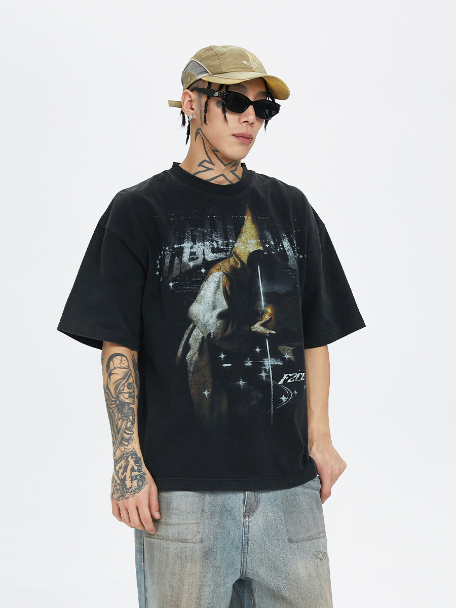 F2CE Washed Vintage Mage Printed Tee