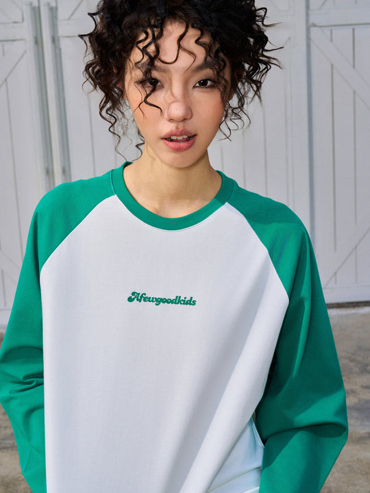 AFGK Logo Printing Raglan Long Sleeved Tee