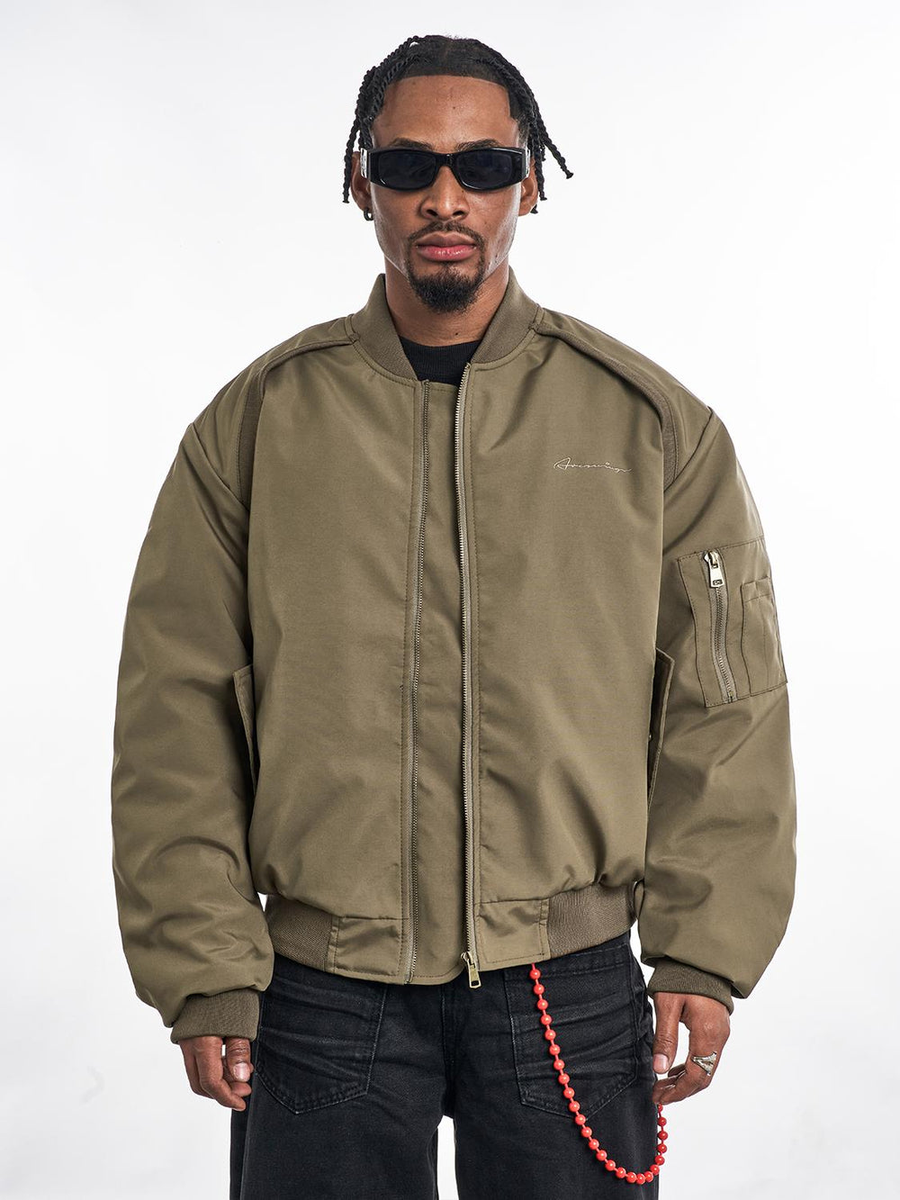 F3F Select Rib Knit Design MA-1 Bomber Flight Jacket | Face 3 Face