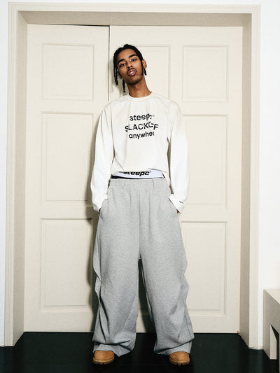 STEEPC Dimensional Cut Pleated Baggy Sweatpants | Face 3 Face