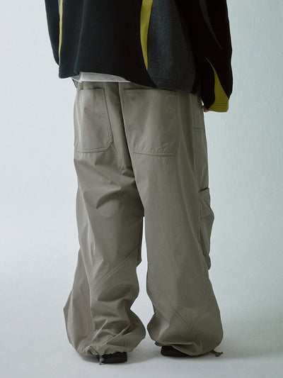 F2CE Knee Pocket Pleated Baggy Pants | Face 3 Face