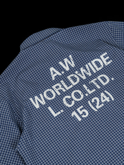 ANTIDOTE Plaid Lettering Print Short Sleeved Shirt | Face 3 Face