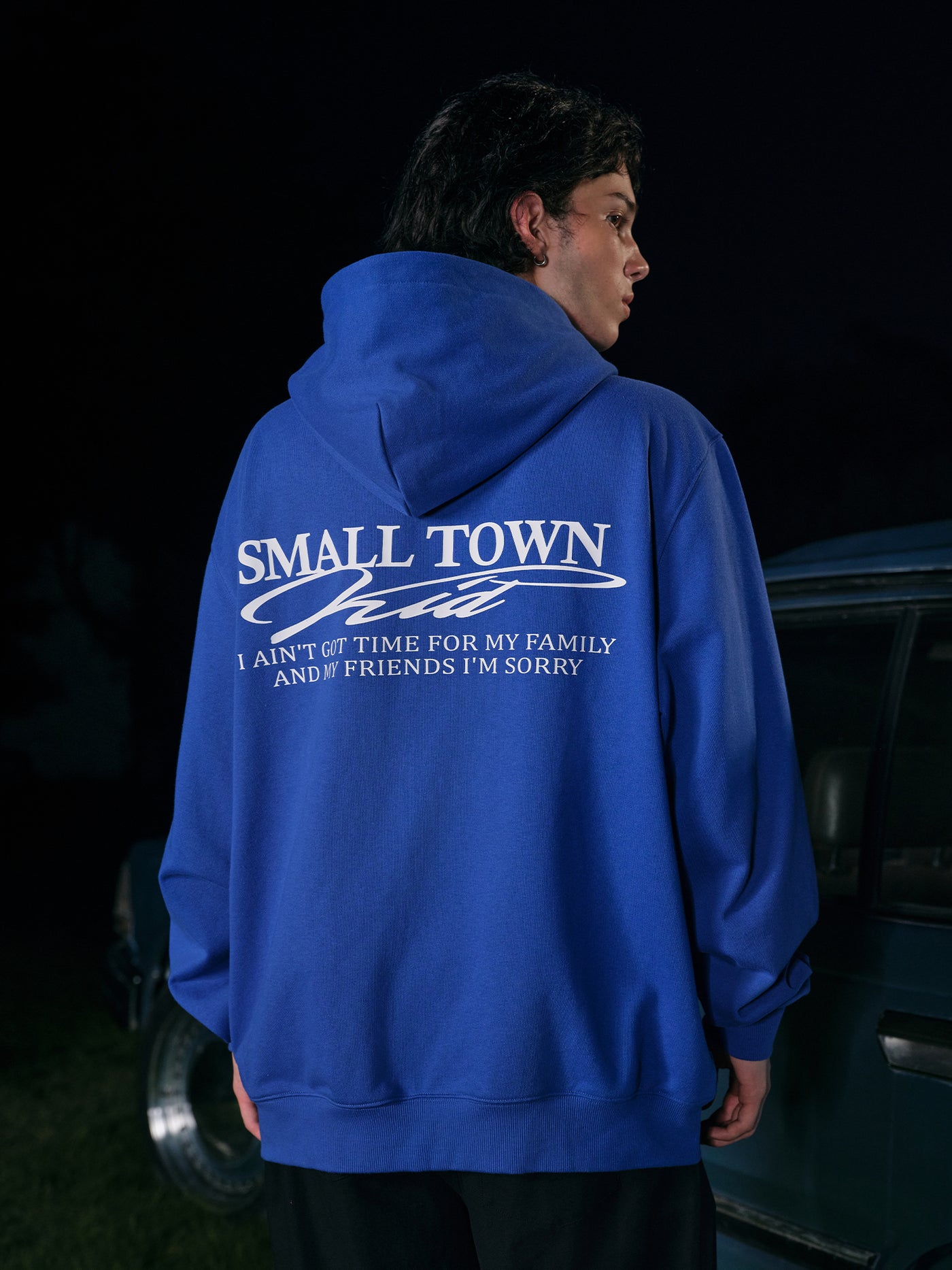 Small Town Kid Font Typography Logo Zip Up Hoodie | Face 3 Face