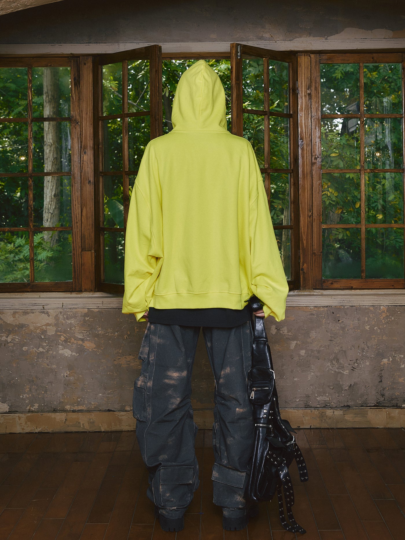 STEEPC Sparkling Fluorescent Yellow Zip Hoodie | Face 3 Face