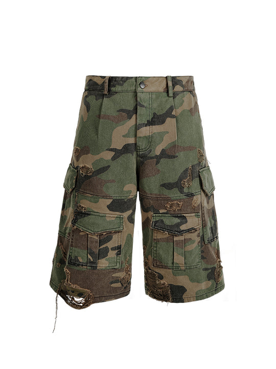 ANTIDOTE Destruction Camouflage Washed Short Cargo Work Pants