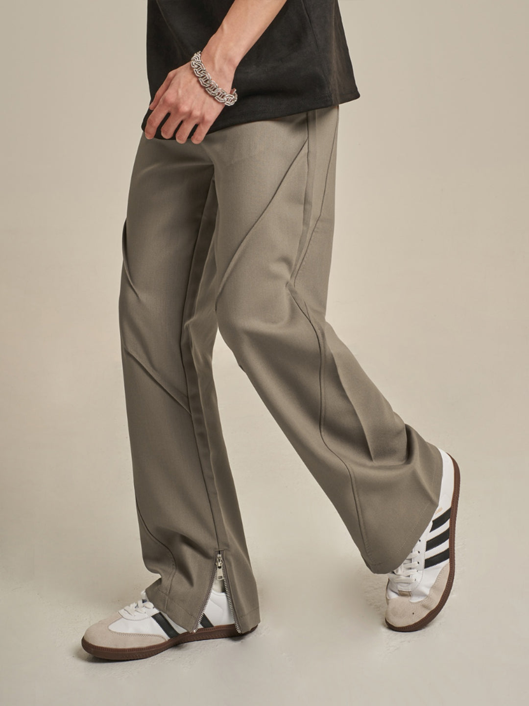 F3F Select Pleats & Stitch Zipper Pants