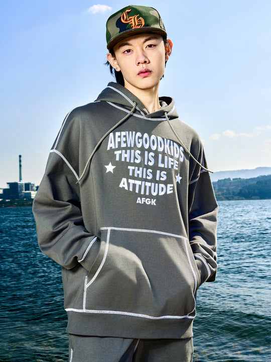 AFGK Stitch Line Embroidery Hoodie