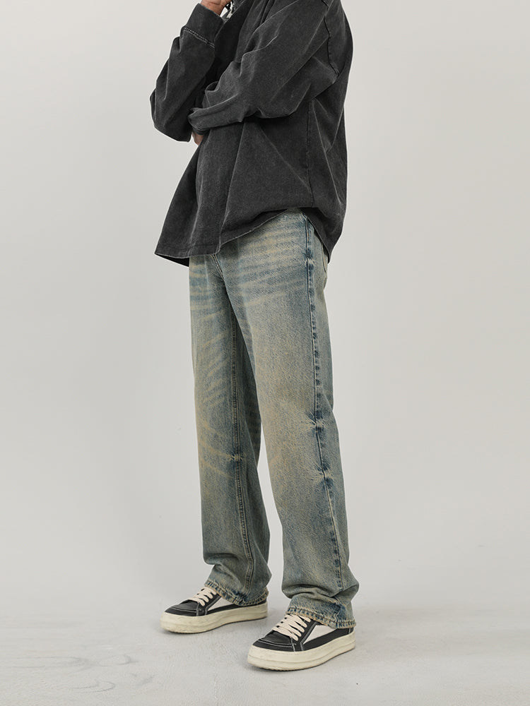 F3F Select Vintage Washed & Old Mud Dyed Blue Jeans