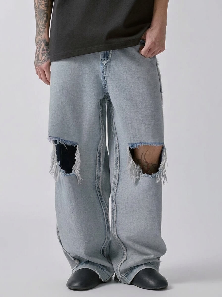 F2CE Inside Out Washed Distressed Ripped Jeans | Face 3 Face