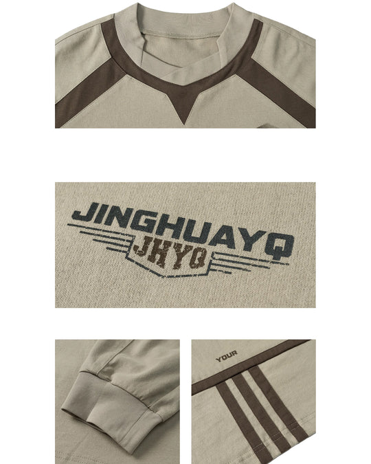 JHYQ Sports Style Design Printed Long Sleeve Tee | Face 3 Face