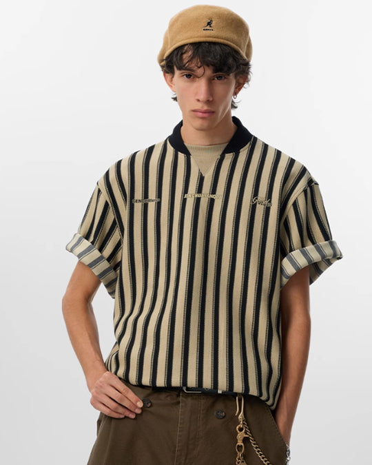 JHYQ Layered V-neck Striped Tee | Face 3 Face