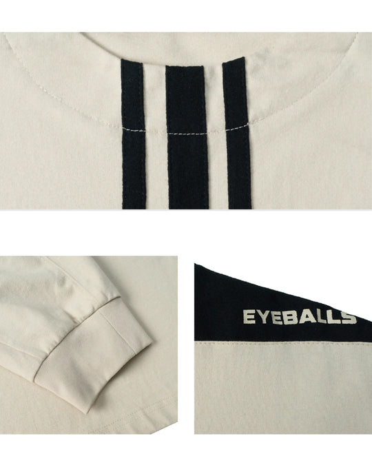 JHYQ Chest Stripe Shoulder Stitching Long Sleeve Tee | Face 3 Face