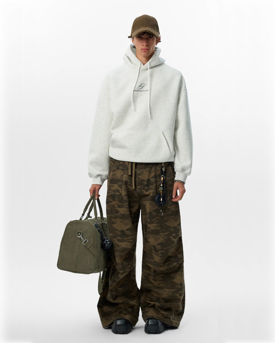 JHYQ Basic Paint Logo Printed Hoodie | Face 3 Face