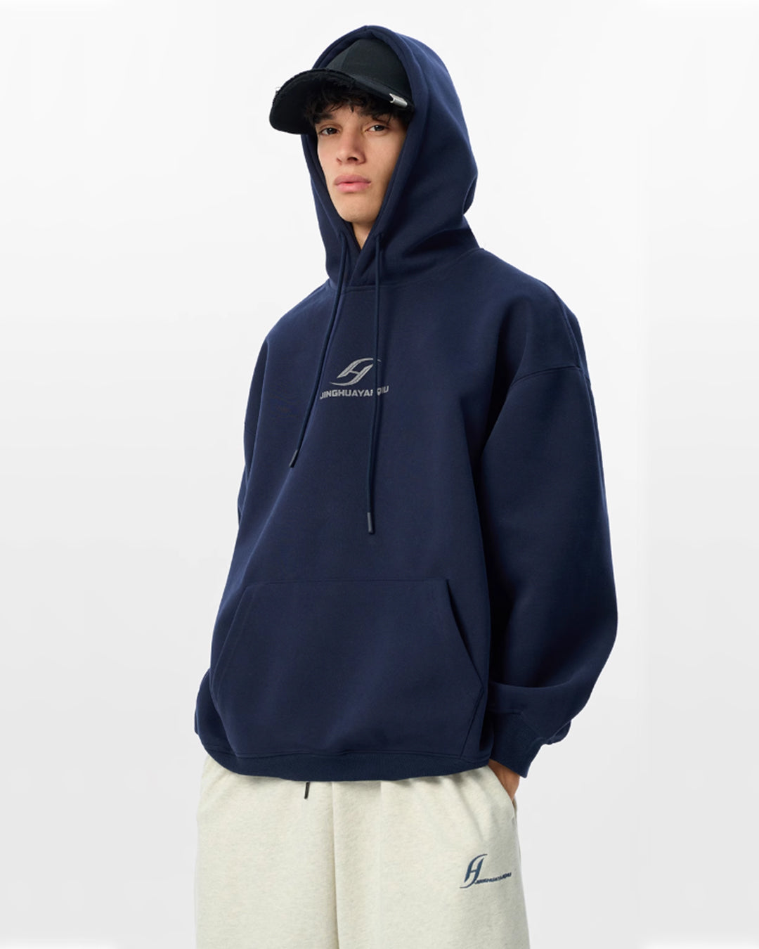 JHYQ Basic Paint Logo Printed Hoodie | Face 3 Face