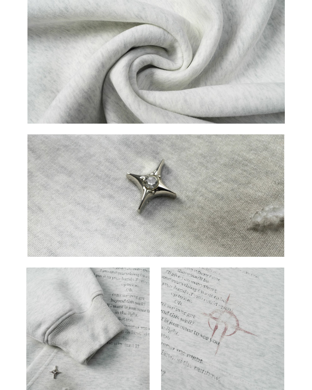 JHYQ Star Rivets and Letter Print Hoodie | Face 3 Face