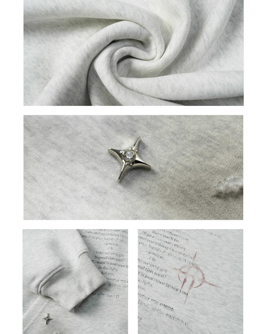 JHYQ Star Rivets and Letter Print Hoodie | Face 3 Face