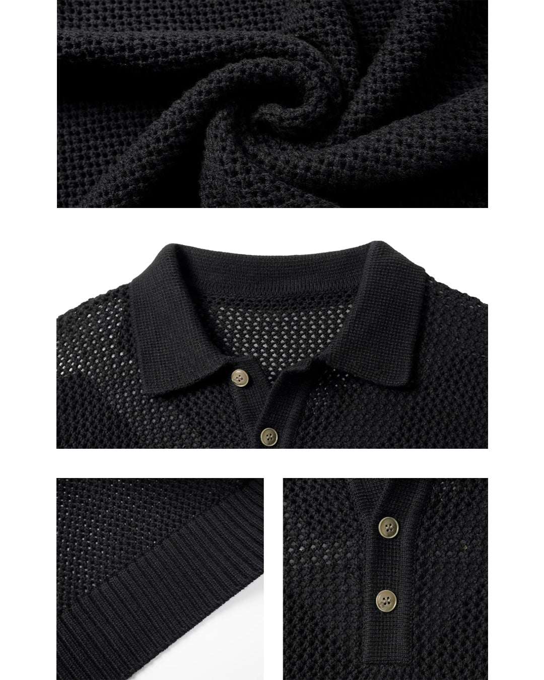 JHYQ Lightweight Jacquard Polo Knit Sweater | Face 3 Face