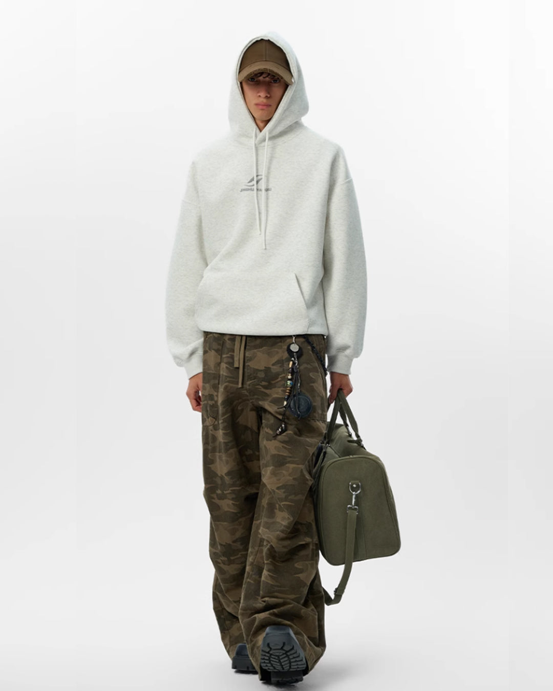 JHYQ Basic Paint Logo Printed Hoodie | Face 3 Face