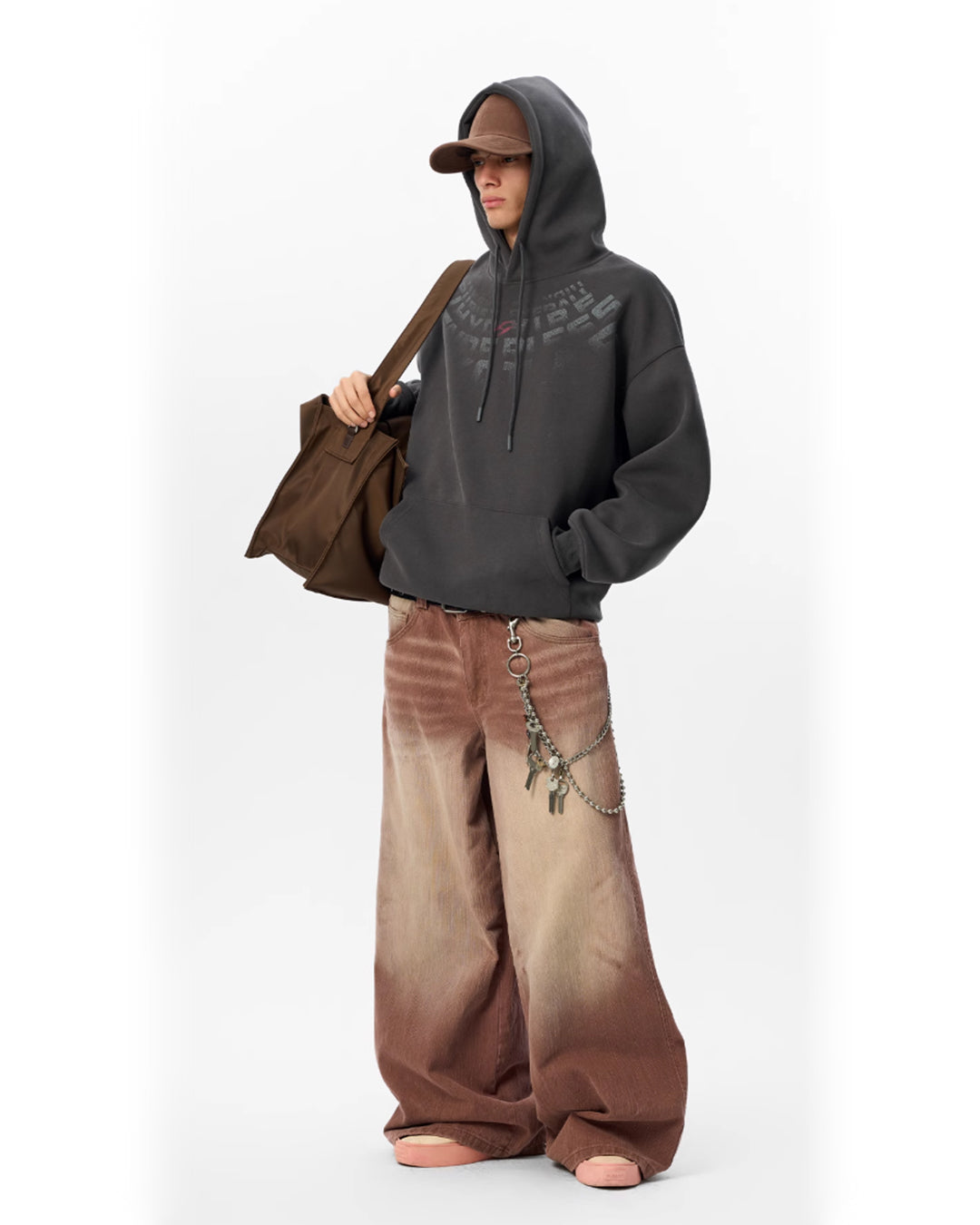 JHYQ Arched Letters Logo Printed Hoodie | Face 3 Face