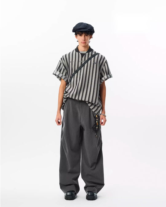 JHYQ Layered V-neck Striped Tee | Face 3 Face