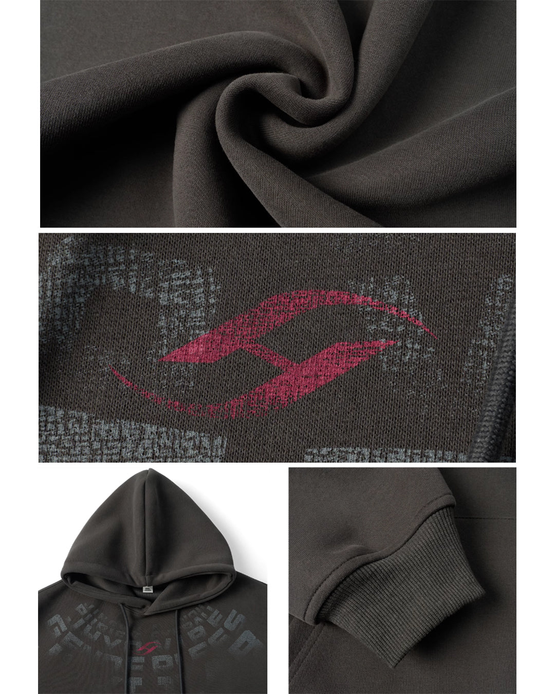 JHYQ Arched Letters Logo Printed Hoodie | Face 3 Face