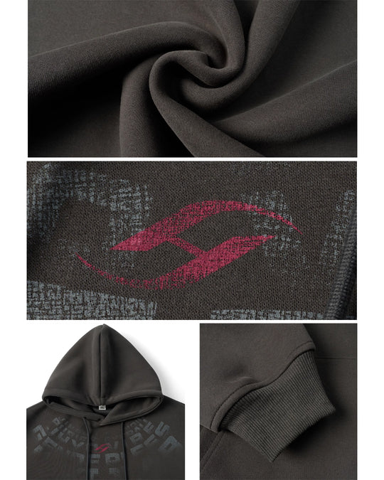 JHYQ Arched Letters Logo Printed Hoodie | Face 3 Face