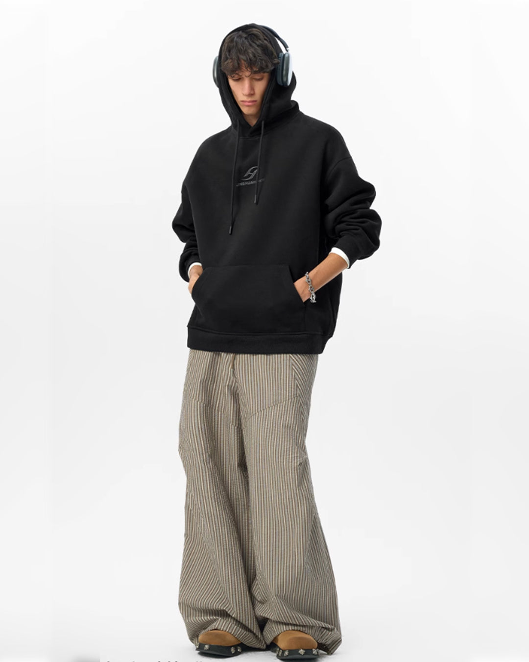 JHYQ Basic Paint Logo Printed Hoodie | Face 3 Face