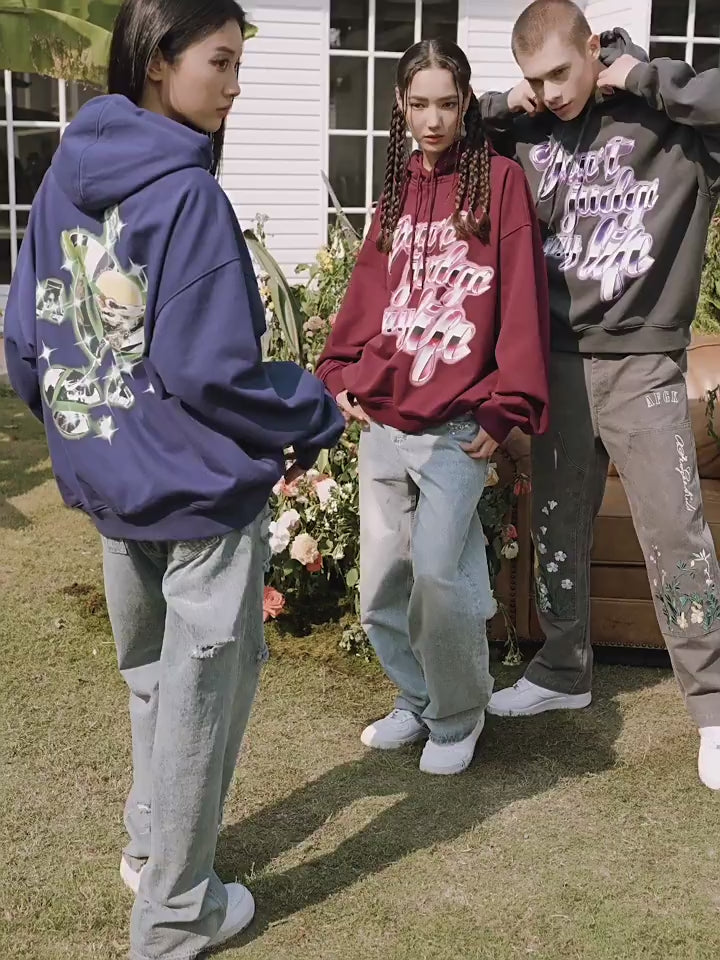 AFGK Shiny Wine Glasses Logo Hoodie