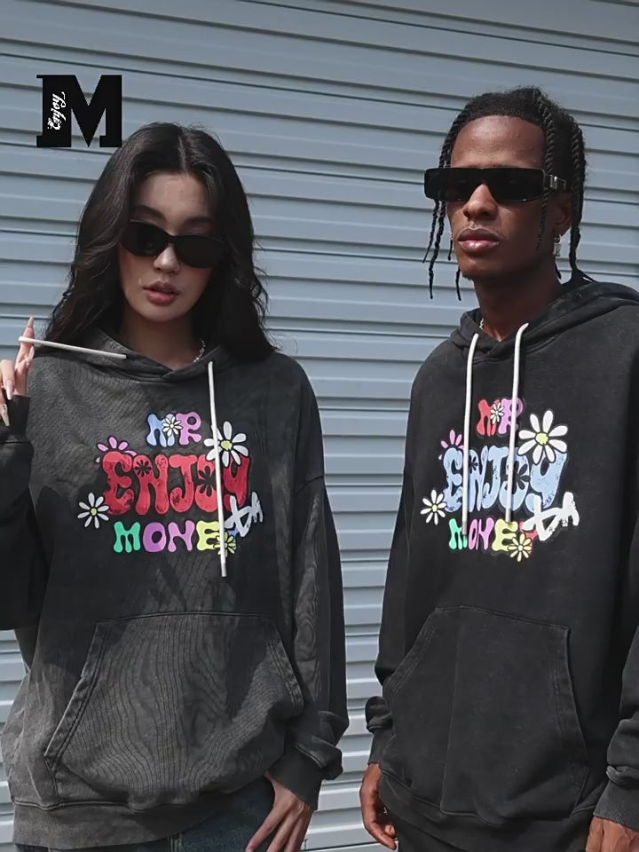MEDM Old Cartoon Logo Flower Hoodie
