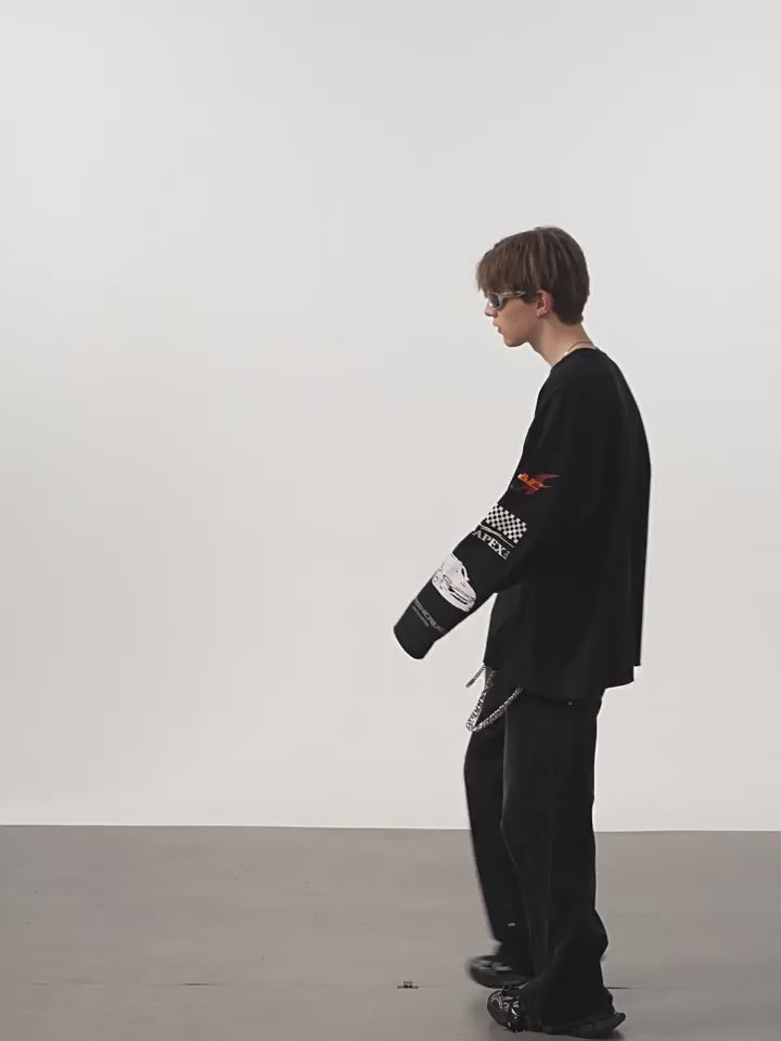 Harsh and Cruel Racing Printed Long Sleeve Tee