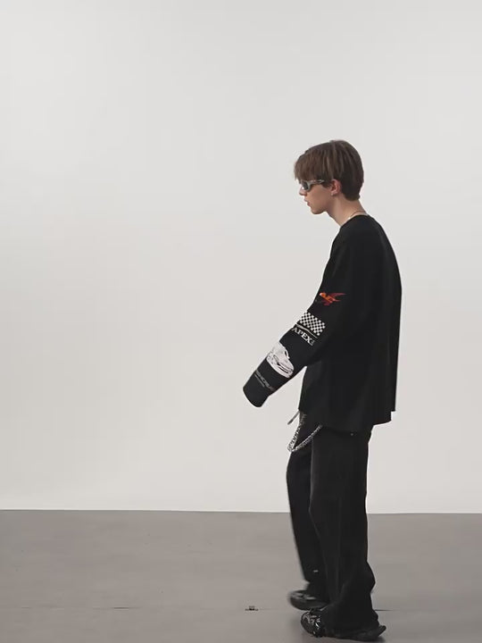 Harsh and Cruel Racing Printed Long Sleeve Tee