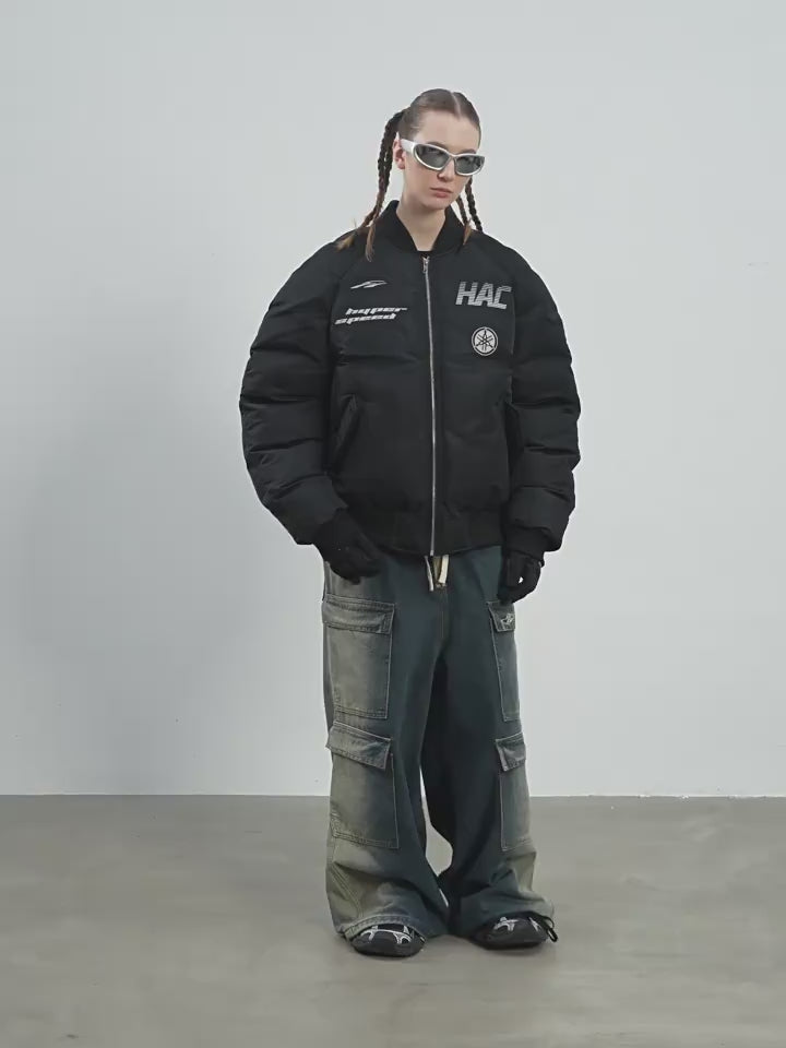 Harsh and Cruel Embroidered Patches MA1 Logo Jacket