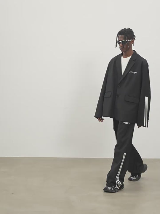 Harsh and Cruel Patchwork Striped Suit Trousers