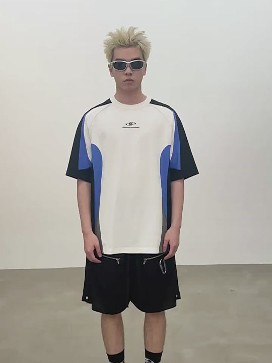 Harsh and Cruel Contrast Color Stitching Logo Tee