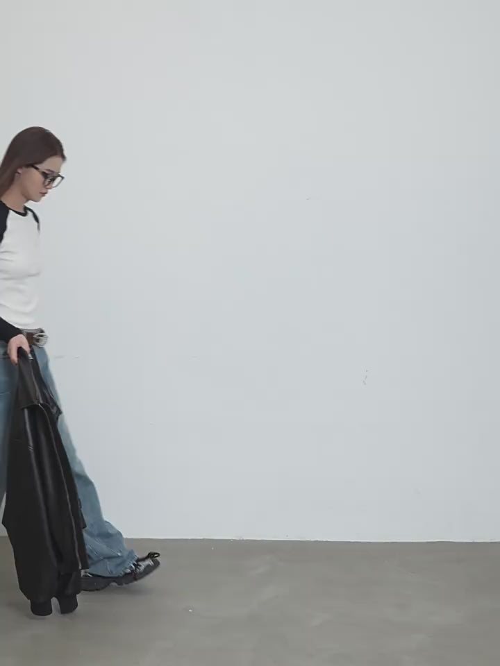 Harsh and Cruel Embossed PU Leather Embroidered Jacket