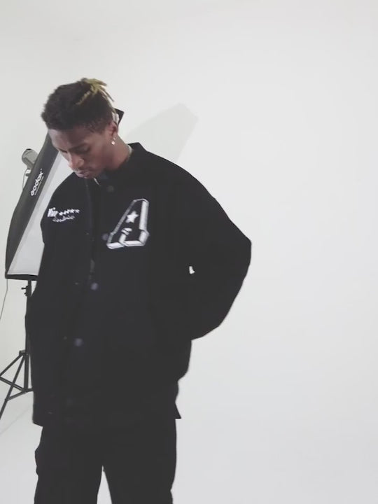 ANTIDOTE 90210 Embroidered Corduroy Varsity Jacket | Face 3 Face