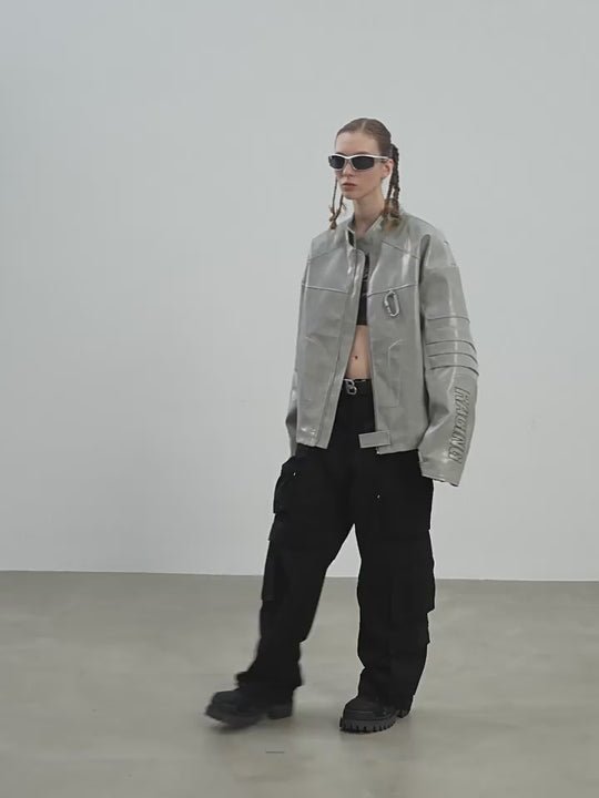 Harsh and Cruel Deconstructed Patchwork Leather Jacket