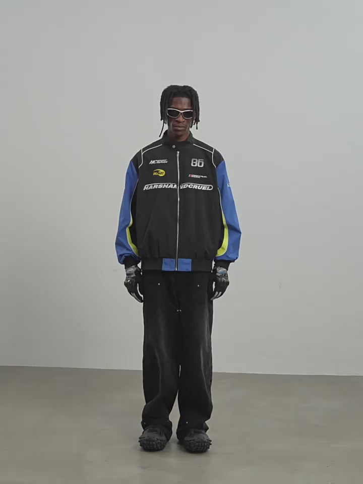 Harsh and Cruel Splicing Contrast Racing Coach Jacket