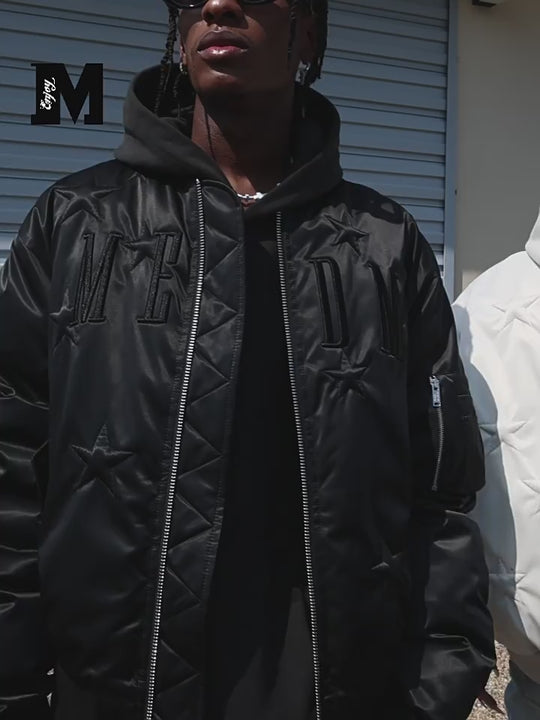 MEDM Stars Nylon Down Bomber Jacket MA1