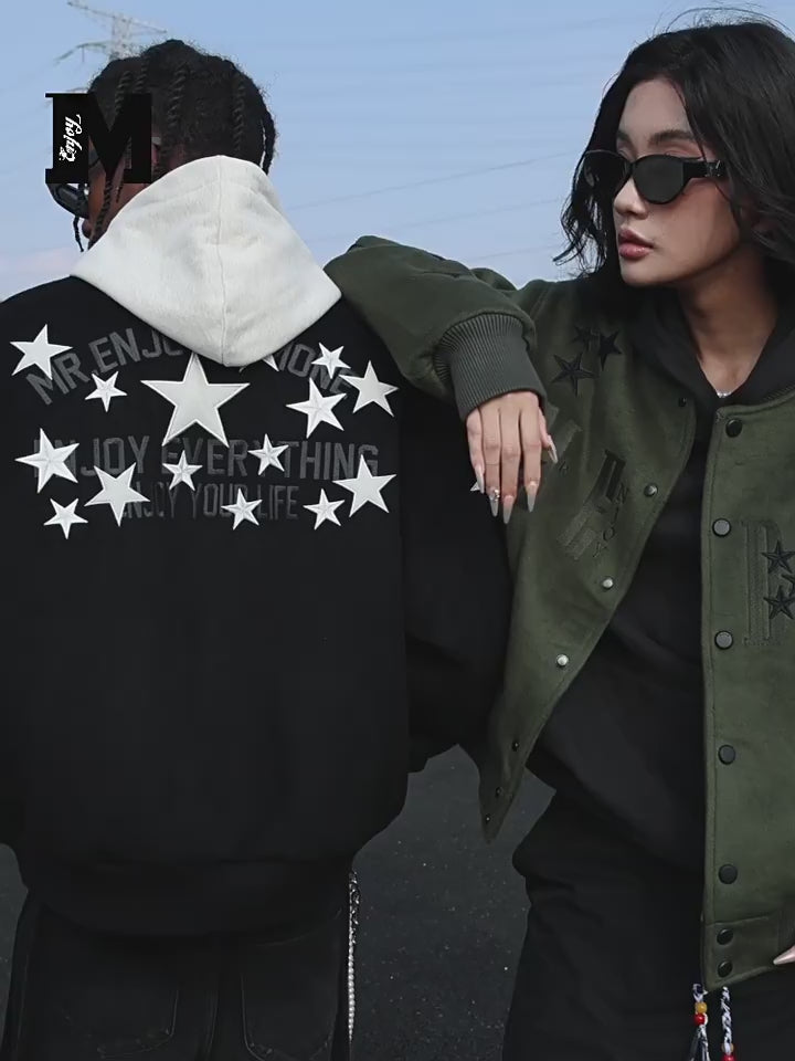 MEDM Logo Star Patchwork Varsity Jacket
