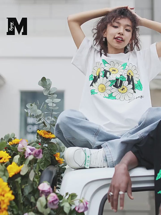 MEDM Sunflower Turtle Print Tee