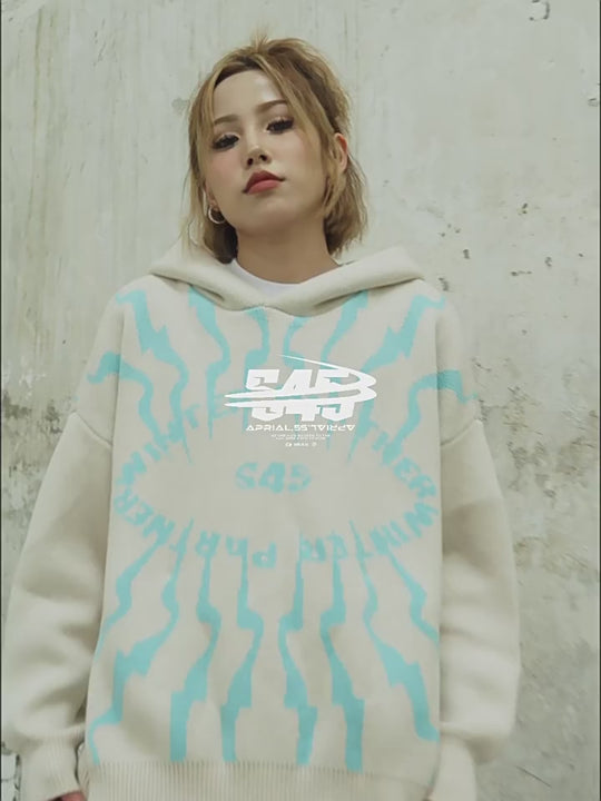 S45 Totem pattern Logo Knit Hoodie
