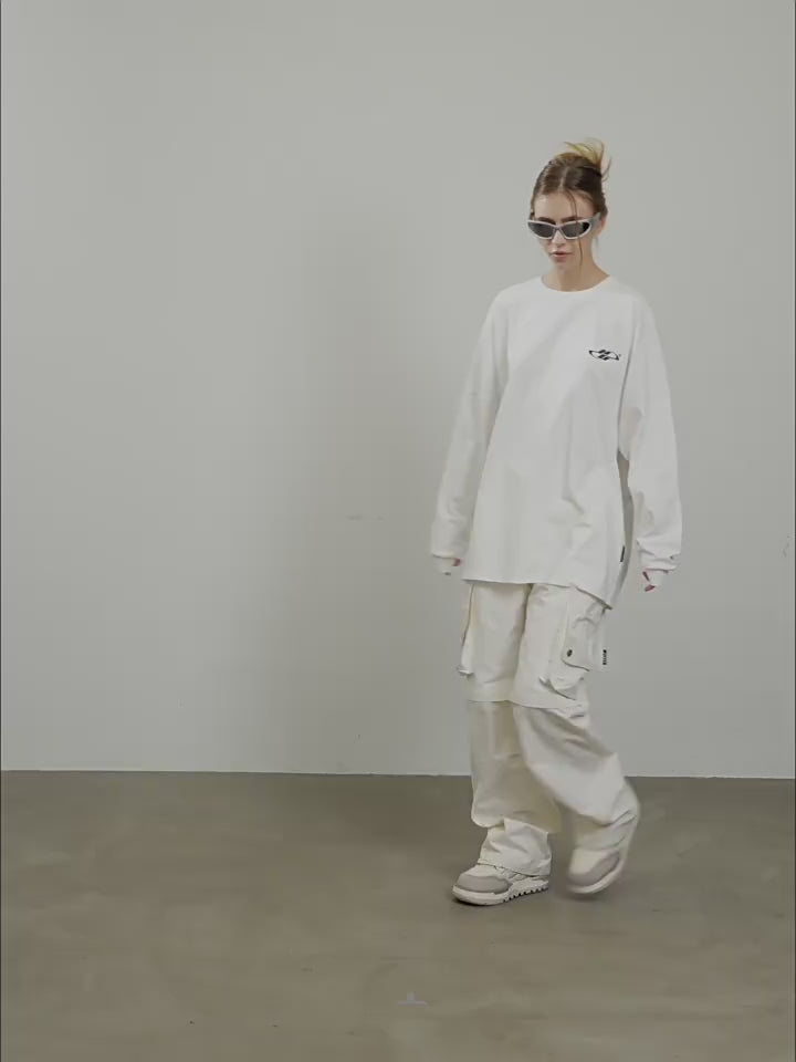 Harsh and Cruel Large Printed Loose Long Sleeve Tee