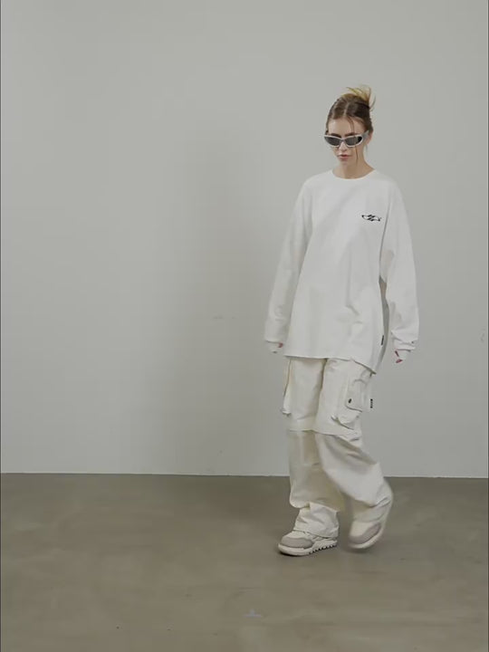 Harsh and Cruel Large Printed Loose Long Sleeve Tee