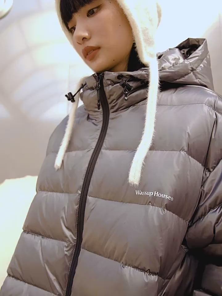 Wassup House Basic Glossy Hooded Down Jacket