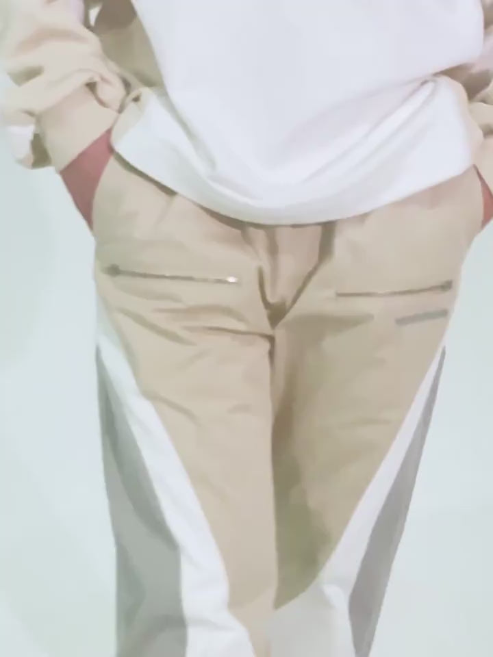 Harsh and Cruel Zipper Pockets Splicing Loose Trousers