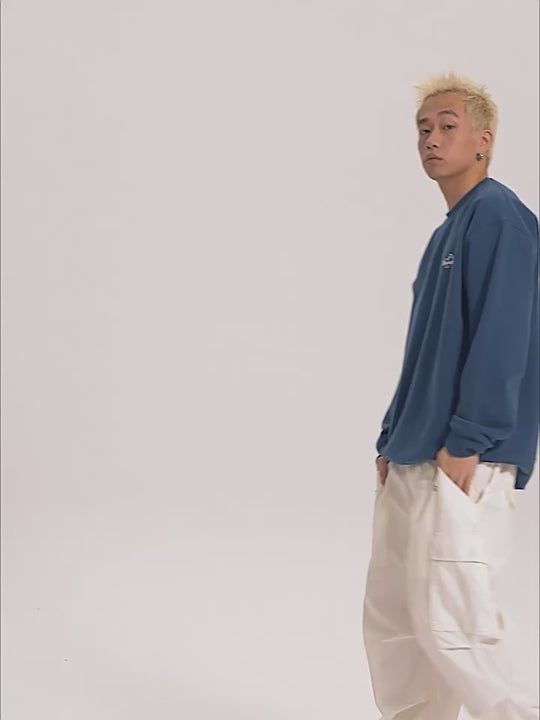 Wassup House Crab Graffiti Word Foam Printing Sweatshirt