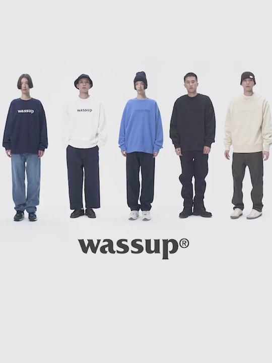 Wassup House 3D Embroidery Basic Logo Sweatshirt