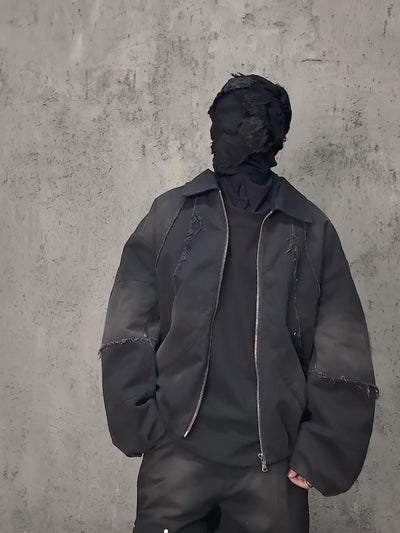 UNDERWATER Deconstructed Distressed Metal Studded Jacket