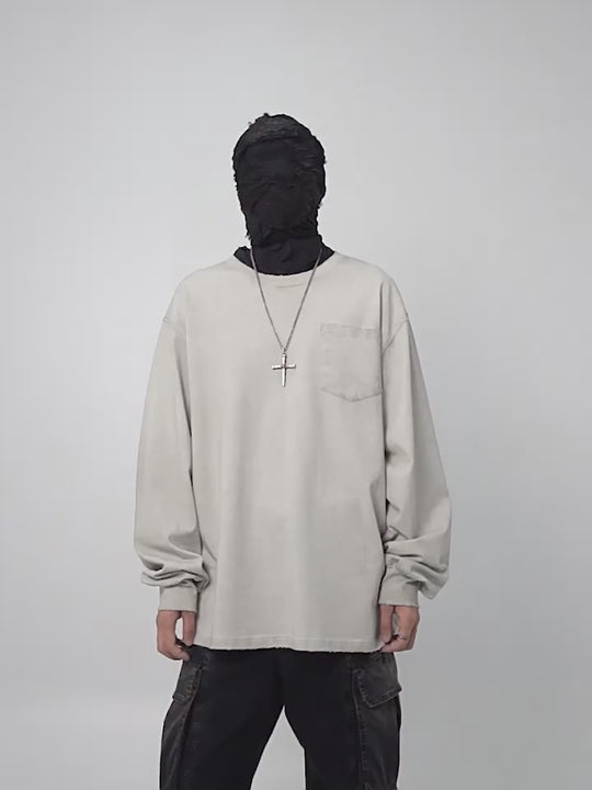 UNDERWATER Destroyed Pockets Long Sleeve Tee